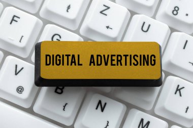 Dijital Reklamcılık, İş Konsepti Çevrimiçi Pazarlama Tanıtım Mesajları Kampanyası