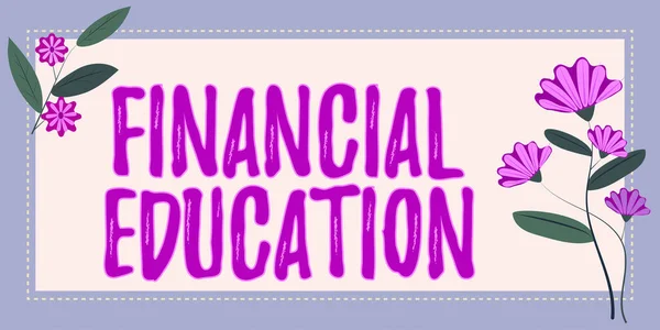 Logga Som Visar Finansiell Utbildning Begreppet Förstå Monetära Områden Som — Stockfoto
