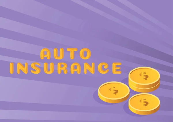 Szöveges Felirat Bemutatása Auto Insurance Üzleti Koncepció Védelem Pénzügyi Veszteség — Stock Fotó