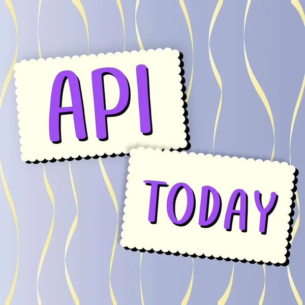 텍스트를 표시하는 Api Business Showcase 일련의 프로토콜 소프트웨어 애플리케이션 개발을 — 스톡 사진