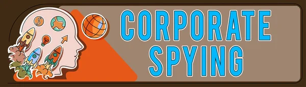 Skriva Visa Text Företag Spioneri Business Showcase Undersöka Konkurrenter För — Stockfoto