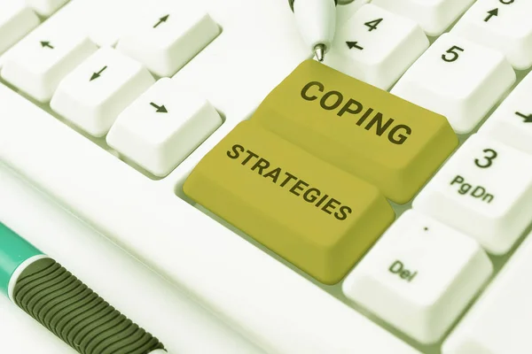 stock image Text showing inspiration Coping Strategies, Internet Concept general plan or set of plans intended to achieve something