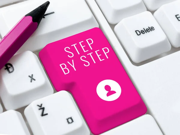 Ispirazione Che Mostra Segni Step Step Business Concept Lento Progresso — Foto Stock