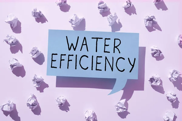 Вивіска Відображає Ефективність Води Бізнес Підхід Зменшує Рівень Води Рахунок — стокове фото