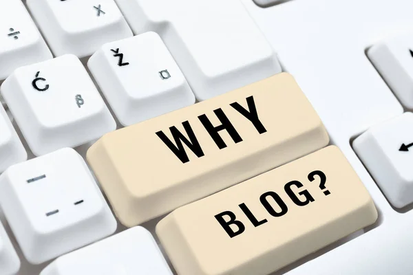 Pisanie Wyświetlania Tekstu Dlaczego Blogquestion Biznes Przedstawić Powód Dlaczego Regularnie — Zdjęcie stockowe