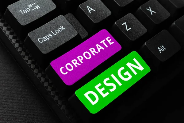 디자인 기업의 로고와 이름의 비즈니스 아이디어 그래픽 디자인 — 스톡 사진