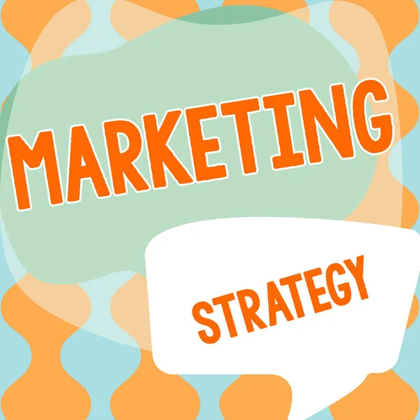 Testo Indicante Strategia Marketing Business Idea Piano Azione Volto Promuovere — Foto Stock