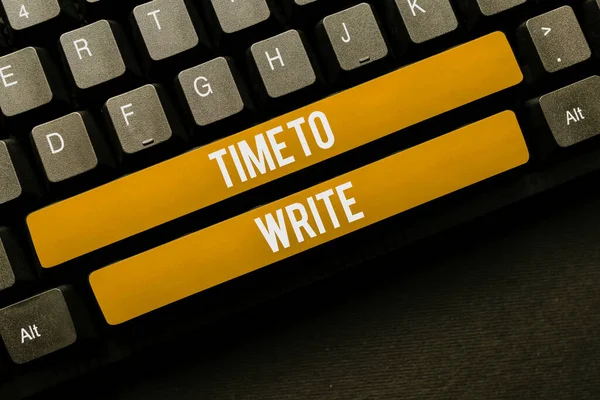 Sinal Escrita Mão Tempo Para Escrever Ideia Negócio Para Gravar — Fotografia de Stock