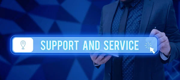 テキストの表示サポートとサービス ビジネス概要技術支援カスタマーサービスビジネステクノロジーインターネット — ストック写真