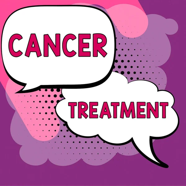 Text Bildtext Presenterar Cancer Treatment Begreppet Mening Hantering Medicinsk Vård — Stockfoto