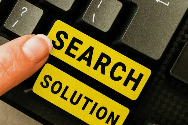 Text Rukopisu Search Solution Business Koncept Najít Vhodnou Odpověď Při — Stock fotografie