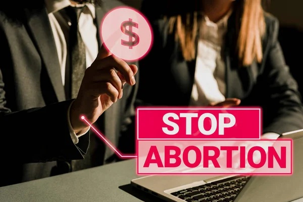 Szöveg Jel Mutatja Stop Abortusz Üzleti Ötlet Ellen Szóló Gyakorlat — Stock Fotó