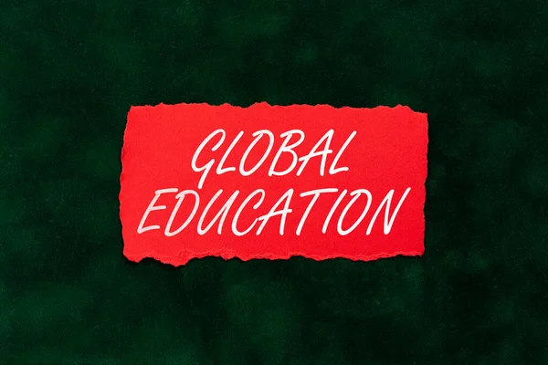 Titulek Textu Prezentující Globální Vzdělávání Obchodní Vitríny Nápady Učil Jak — Stock fotografie
