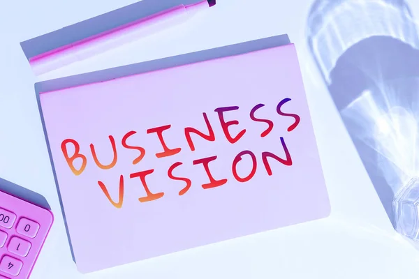 Bildunterschrift Business Vision Word Zur Beschreibung Dessen Eine Organisation Erreichen — Stockfoto