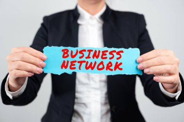 Business Network, Internet Concept Interfirm işbirliğini sunan metin başlığı şirketlerin işbirliği yapmasını sağlar