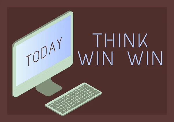 Konceptuální Zobrazení Think Win Win Obchodní Přístup Business Strategy Competition — Stock fotografie