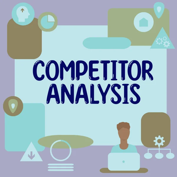 Inspiracja Wykazująca Analizę Konkurentów Przegląd Biznesowy Określ Siłę Słabości Konkurencyjnego — Zdjęcie stockowe