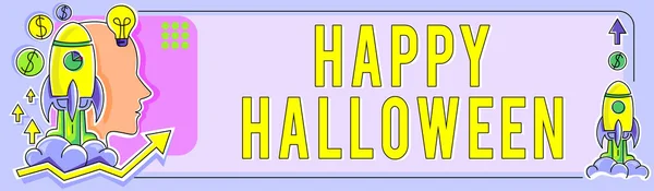 Text Bildtext Presenterar Happy Halloween Word Skrivet Dag Relaterad Med — Stockfoto