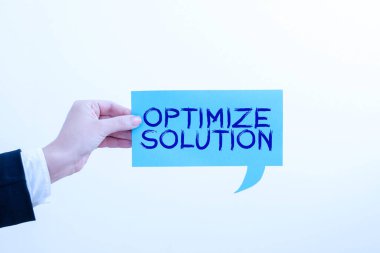 El yazısı işareti Çözümü İyimser, çözümün en büyük değerini bulmak için iş genel bakış süreci