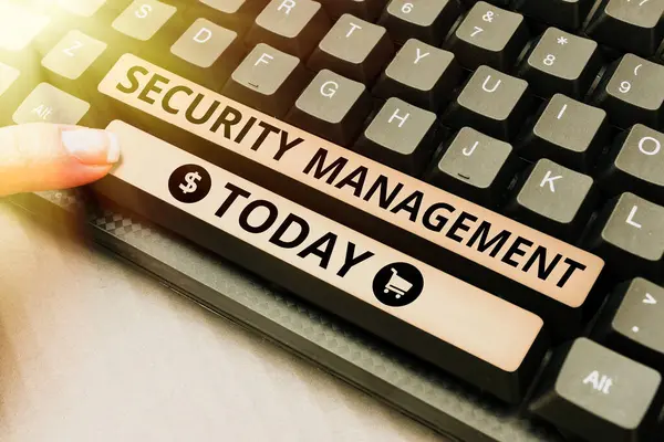 Kézírás Szöveg Security Management Internet Concept Szervezet Eszközeinek Azonosítása — Stock Fotó