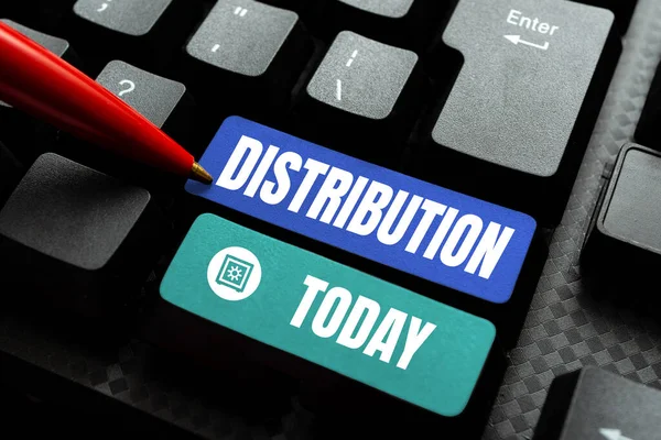 Sign Displaying Distribution Business Approach Behavior Several Recipients Sending Something — Stock Photo, Image