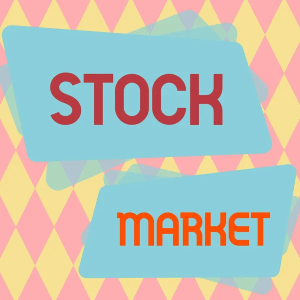 Inspiração Mostrando Sinal Mercado Ações Vitrine Negócios Mercado Particular Onde — Fotografia de Stock