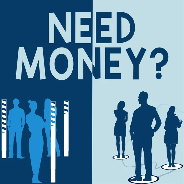 Текстовый Знак Показывающий Need Money Question Word Need More Cash — стоковое фото