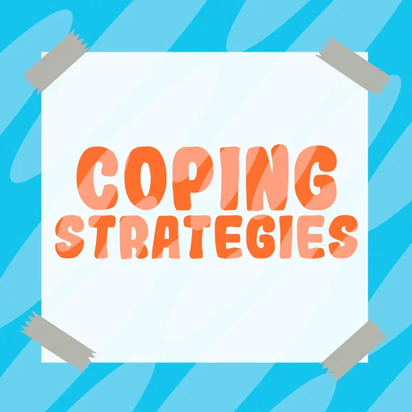 stock image Text sign showing Coping Strategies, Business approach general plan or set of plans intended to achieve something