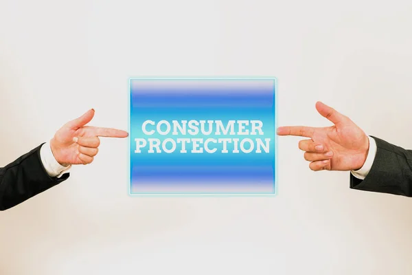 Надпись Руки Защита Прав Потребителей Бизнес Идея Законы Справедливой Торговле — стоковое фото
