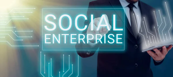 Leyenda Conceptual Empresa Social Enfoque Empresarial Negocio Que Tiene Objetivos — Foto de Stock
