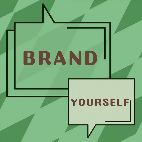 Signe Écriture Main Brand Yourself Idée Entreprise Développer Une Identité — Photo