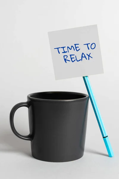 Pisanie Wyświetlania Tekstu Czas Relaks Przegląd Biznesu Odpoczynku Zachować Spokój — Zdjęcie stockowe