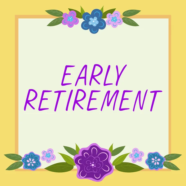 stock image Handwriting text Early Retirement, Business concept practice of leaving employment before the statutory age