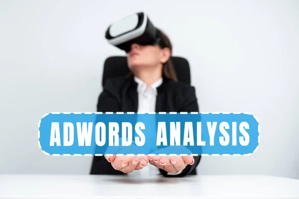 Texte Écrit Main Adwords Analysis Business Idea Monitor Campaigns Ensure — Photo