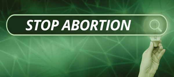 Inspiráció Mutató Jel Stop Abortusz Üzleti Megközelítés Ellen Szóló Gyakorlat — Stock Fotó