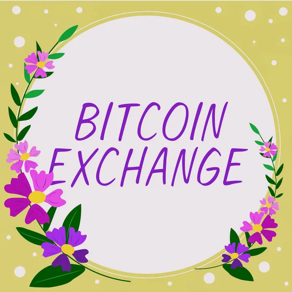 Inspiración Mostrando Signo Bitcoin Exchange Idea Negocio Mercado Digital Donde —  Fotos de Stock