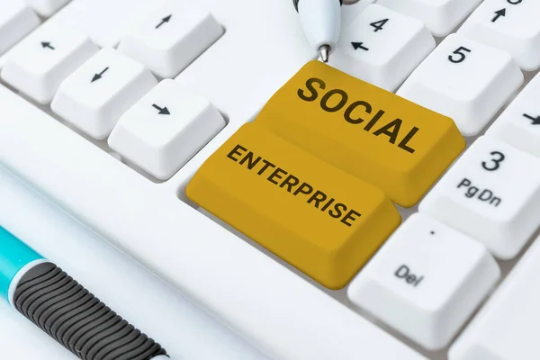 Text Ukazující Inspiraci Sociální Podnikání Podnikatelský Přístup Jedná Podnik Který — Stock fotografie