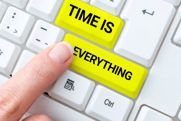 Texto Caligrafia Time Everything Business Mostra Significado Tempo Influencia Muito — Fotografia de Stock