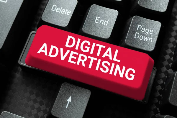 Teksten Weergeven Digital Advertising Business Concept Online Marketing Promotionele Berichten — Stockfoto