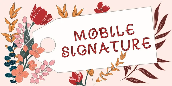 Handskrift Text Mobilsignatur Word För Digital Signatur Genereras Antingen Mobiltelefon — Stockfoto