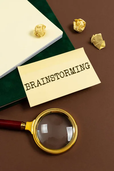 Концептуальная Подпись Brain Storming Business Overview Stimulating Creative Thinking Developing — стоковое фото