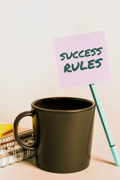 Conceptual Display Success Rules Concept Meaning Established Ways Setting Goals — Stock Photo, Image