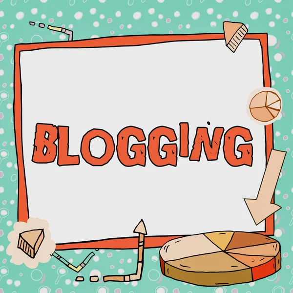 Texto Título Presentación Blogging Idea Negocio Contiene Reflexiones Personales Línea — Foto de Stock