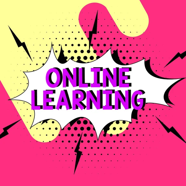 Текст Показывающий Вдохновение Online Learning Business Overview Taking Course Can — стоковое фото
