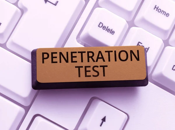 Handwriting Text Penetration Test Business Approach Authorized Simulated Cyberattack Computer — Stock Photo, Image