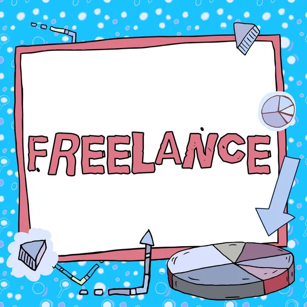 Znak Tekstowy Pokazujący Freelance Przegląd Biznesu Pracy Różnych Firmach Nie — Zdjęcie stockowe