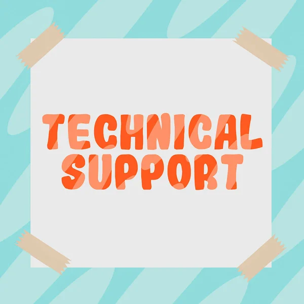Text Sign Showing Technical Support Business Approach Service Provided Hardware — Stock Photo, Image