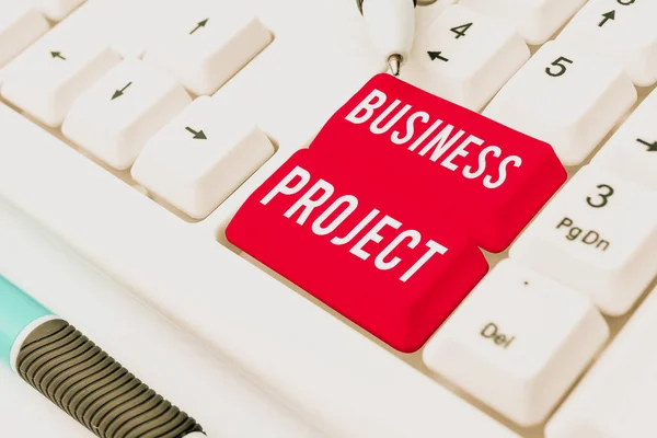 stock image Inspiration showing sign Business Project, Business concept Planned set of interrelated tasks to be executed over time