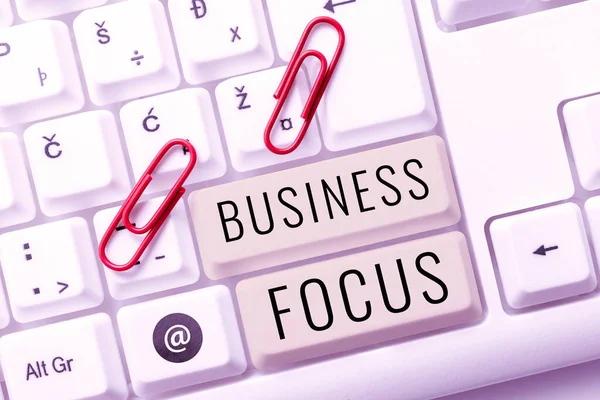 Didascalia Testo Che Presenta Business Focus Business Showcase Servizio Delle — Foto Stock