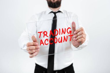 El yazısı işareti Ticaret Hesabı, Kavram anlamı kişinin broker 'larla hisse senedi satın almasına izin verir